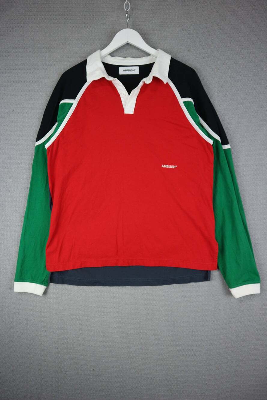 AMBUSH Colorblock Rugby Shirt Made in Japan Small Size 1
